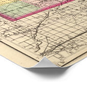 ミシガン州グラティオ郡の地図 ポスター (角)