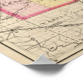 ミシガン州グラドウィン郡の地図 ポスター (角)