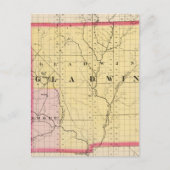 ミシガン州グラドウィン郡の地図 ポストカード (正面)