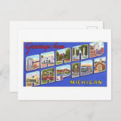 ミシガン州グランドラピッズからのヴィンテージの挨拶 ポストカード (正面/裏面)