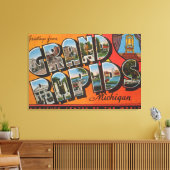 ミシガン州グランドラピッド – ラージレターシーン キャンバスプリント (インサイチュ (リビング))