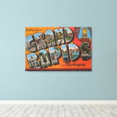 ミシガン州グランドラピッド – ラージレターシーン キャンバスプリント (インサイチュ (ウッドフロア))