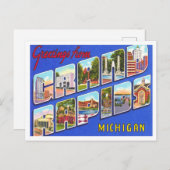 ミシガン州グラン・ラピッドからの挨拶 ポストカード (正面/裏面)