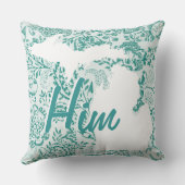 ミシガン州グリーンフローラ任意カラーピロー クッション (裏面)