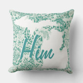 ミシガン州グリーンフローラ任意カラーピロー クッション (正面)