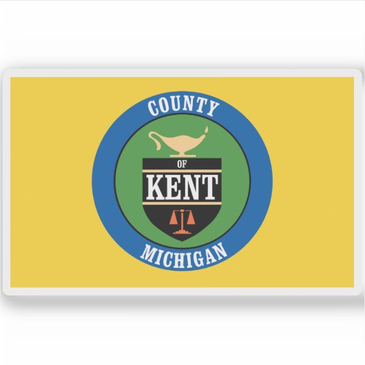 ミシガン州ケント州旗 シール (正面)