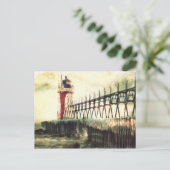 ミシガン州サウスヘイブンの灯台 ポストカード (スタンド正面)