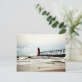 ミシガン州サウスヘイブンの灯台 ポストカード (スタンド正面)