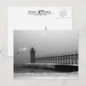 ミシガン州サウスヘイブンの灯台 ポストカード (正面/裏面)