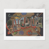 ミシガン州サギノー – ラージレターシーン ポストカード (正面)