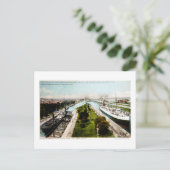 ミシガン州サルト・ステ・マリー州のロックに乗った船 ポストカード (スタンド正面)