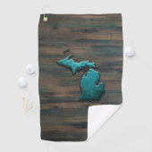 ミシガン州シェイプティール（緑がかった色） ゴルフタオル (インサイチュ)