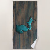 ミシガン州シェイプティール（緑がかった色） ビーチタオル (正面)