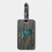 ミシガン州シェイプティール（緑がかった色） ラゲッジタグ (裏面縦)