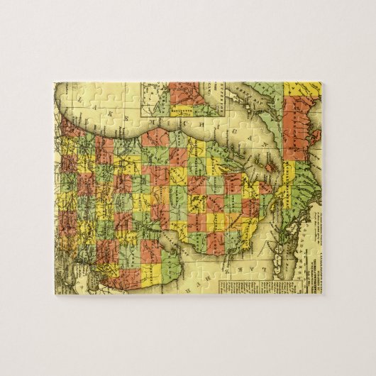 ミシガン州ショーの本当の忠誠MIの1853鮮やかな地図 ジグソーパズル (横)