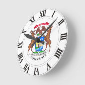 ミシガン州シール ラウンド壁時計 (傾斜)