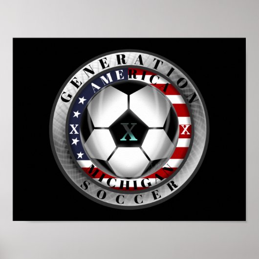 ミシガン州ジェネレーションXアメリカンサッカー ポスター (正面)