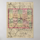 ミシガン州ジャクソン郡の地図 ポスター (正面)