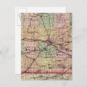 ミシガン州ジャクソン郡の地図 ポストカード (正面/裏面)