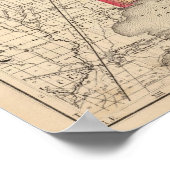 ミシガン州セントクレア郡の地図 ポスター (角)