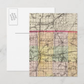 ミシガン州セントジョセフ郡の地図 ポストカード (正面/裏面)