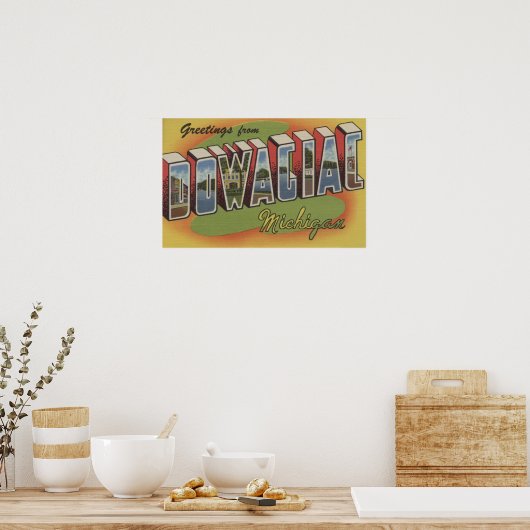 ミシガン州ダウジャック – ラージレターのシーン2 ポスター (キッチン)