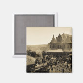 ミシガン州ダーランドのユニオン駅 マグネット (正面/裏面)