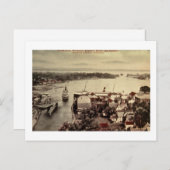 ミシガン州チャルヴォワ川と港を見せる ポストカード (正面/裏面)