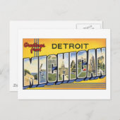 ミシガン州デトロイトからの挨拶 ポストカード (正面/裏面)