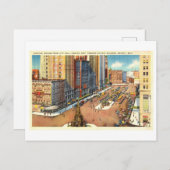 ミシガン州デトロイトのキャデラック広場の空中表示。 ポストカード (正面/裏面)