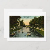 ミシガン州デトロイトのグランドカナルベルアイル ポストカード (正面/裏面)