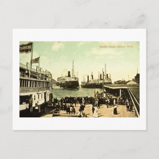 ミシガン州デトロイトのハーバーシーン ポストカード (正面)