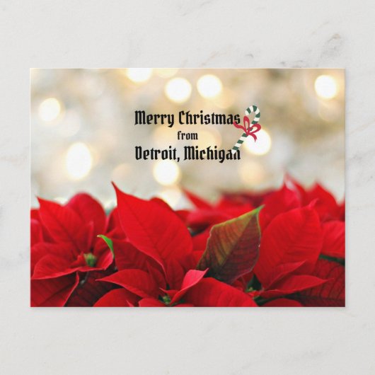 ミシガン州デトロイトのメリークリスマス ポストカード (正面)