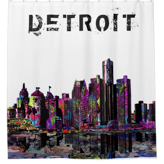 ミシガン州デトロイトの落書き シャワーカーテン (正面)
