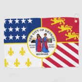 ミシガン州デトロイト国旗 ゴルフタオル (横)
