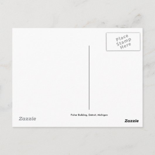 ミシガン州デトロイト建物はがき ポストカード (裏面)