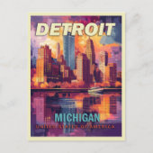 ミシガン州デトロイト | ヴィンテージ旅行 ポストカード (正面)