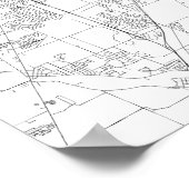 ミシガン州デトロイト(黒の上に白) ポスター (角)