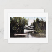 ミシガン州デビルズ・エルボウの汽船 ポストカード (正面/裏面)