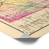 ミシガン州トスコラの地図 ポスター (角)