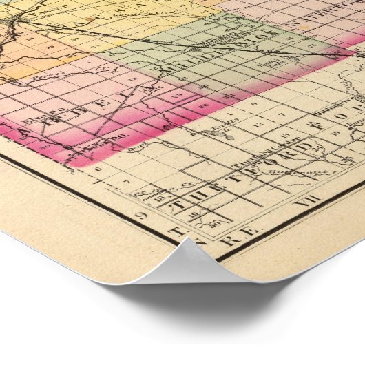 ミシガン州トスコラの地図 ポスター (角)