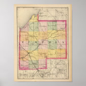 ミシガン州トスコラの地図 ポスター (正面)