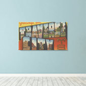 ミシガン州トラバースシティー – ラージレターのシーン キャンバスプリント (インサイチュ (ウッドフロア))