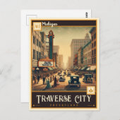ミシガン州トラバースシティ |ヴィンテージ ポストカード (正面/裏面)