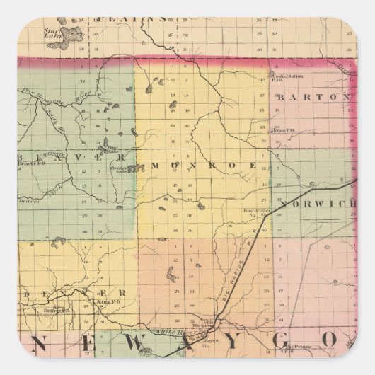 ミシガン州ニューアイゴの地図 スクエアシール (正面)