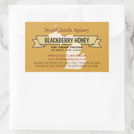 ミシガン州ハニー製品長方形シール 長方形シール (バッグ)
