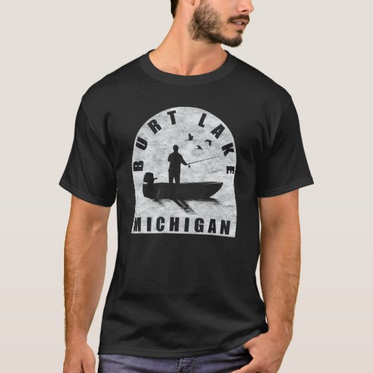 ミシガン州バート湖の釣り Tシャツ (正面)