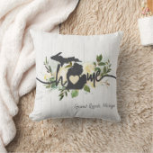 ミシガン州パーソナライズされたユアホームシティ素朴 クッション (ブランケット)