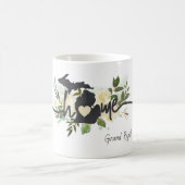 ミシガン州パーソナライズされたユアホームシティ素朴 コーヒーマグカップ (中央)