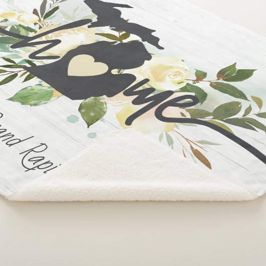 ミシガン州パーソナライズされたユアホームシティ素朴 シェルパブランケット (3/4)